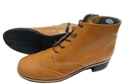 【…AShiOtO A91330 ブラウン】サイドジップメダリオンチャッカーブーツ