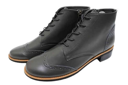 【…AShiOtO A91330 グレー】サイドジップメダリオンチャッカーブーツ