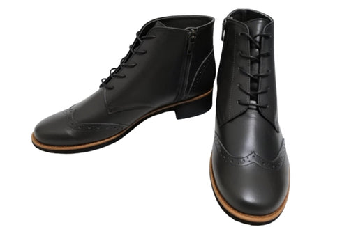 【…AShiOtO A91330 グレー】サイドジップメダリオンチャッカーブーツ