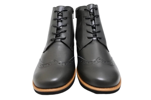 【…AShiOtO A91330 グレー】サイドジップメダリオンチャッカーブーツ