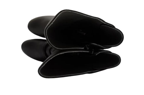 【…AShiOtO A91430 ブラック】ミドル丈サイドジップ本革ブーツ