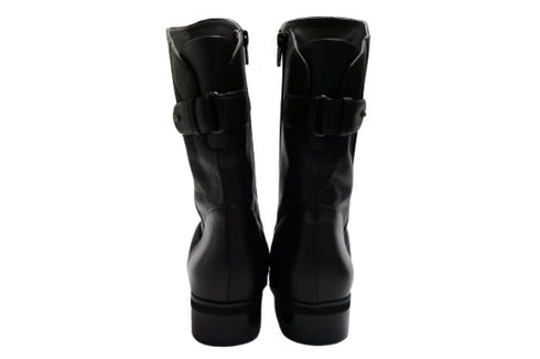 【…AShiOtO A91430 ブラック】ミドル丈サイドジップ本革ブーツ
