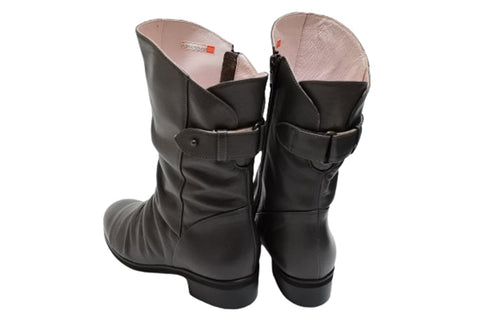 【…AShiOtO A91430 ダークグレー】ミドル丈サイドジップ本革ブーツ