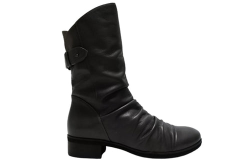 【…AShiOtO A91430 ダークグレー】ミドル丈サイドジップ本革ブーツ