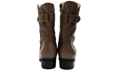 【…AShiOtO A91430 グレージュ】ミドル丈サイドジップ本革ブーツ