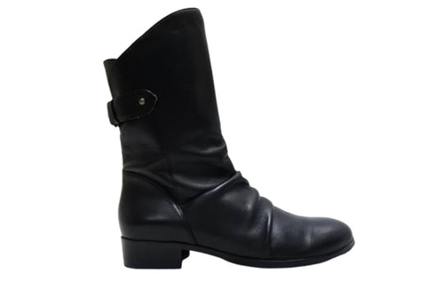 【…AShiOtO A92430 ブラック】ミドル丈サイドジップ本革ブーツ