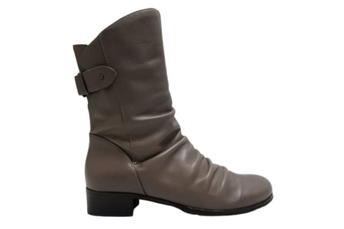 【…AShiOtO A92430 グレー】ミドル丈サイドジップ本革ブーツ