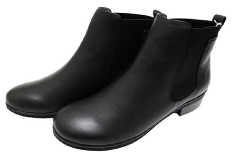 【…AShiOtO A92730 ブラック】ミドル丈サイドゴア本革ブーツ