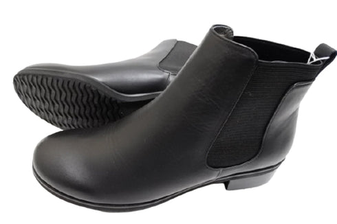 【…AShiOtO A92730 ブラック】ミドル丈サイドゴア本革ブーツ