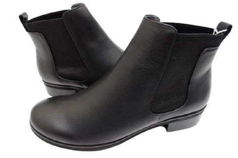 【…AShiOtO A92730 ブラック】ミドル丈サイドゴア本革ブーツ