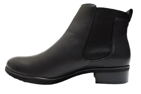 【…AShiOtO A92730 ブラック】ミドル丈サイドゴア本革ブーツ