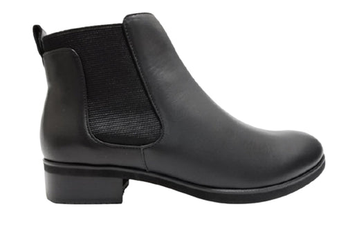 【…AShiOtO A92730 ブラック】ミドル丈サイドゴア本革ブーツ