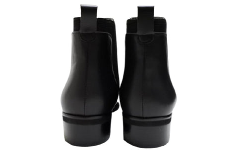 【…AShiOtO A92730 ブラック】ミドル丈サイドゴア本革ブーツ