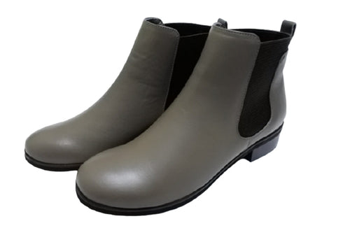 【…AShiOtO A92730 グレー】ミドル丈サイドゴア本革ブーツ