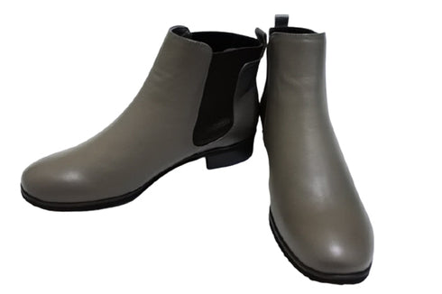 【…AShiOtO A92730 グレー】ミドル丈サイドゴア本革ブーツ