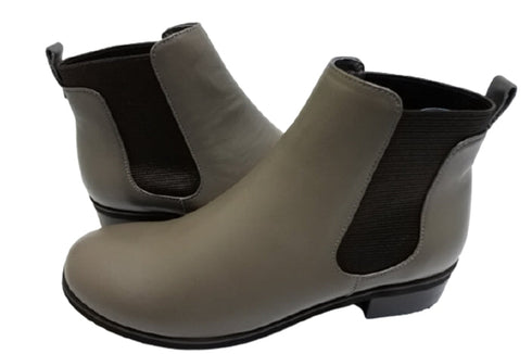 【…AShiOtO A92730 グレー】ミドル丈サイドゴア本革ブーツ