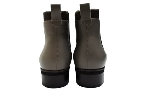 【…AShiOtO A92730 グレー】ミドル丈サイドゴア本革ブーツ