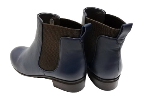 【…AShiOtO A92730 ネイビー】ミドル丈サイドゴア本革ブーツ