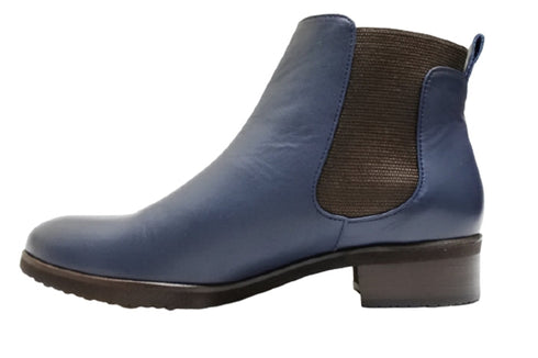 【…AShiOtO A92730 ネイビー】ミドル丈サイドゴア本革ブーツ