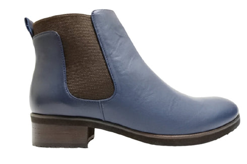 【…AShiOtO A92730 ネイビー】ミドル丈サイドゴア本革ブーツ