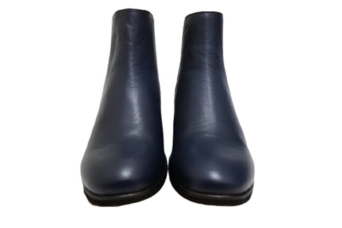 【…AShiOtO A92730 ネイビー】ミドル丈サイドゴア本革ブーツ