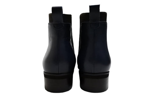 【…AShiOtO A92730 ネイビー】ミドル丈サイドゴア本革ブーツ