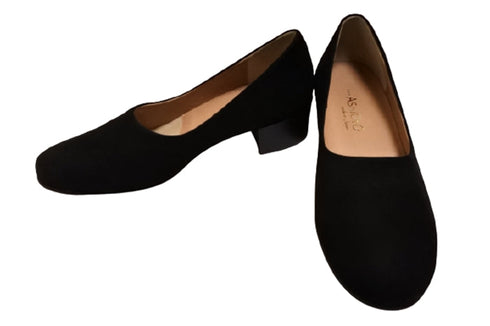 【…AShiOtO AP1135 ブラックヌバック】超軽量 国産レザーパンプス