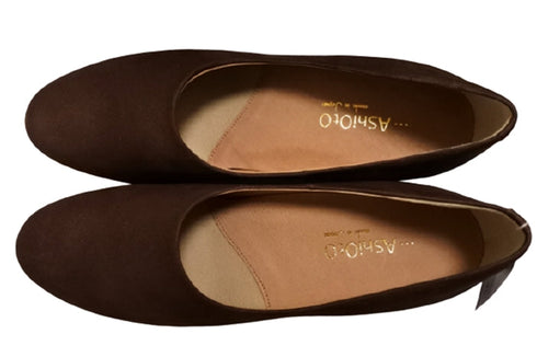 【…AShiOtO AP1135 ダークブラウンヌバック】超軽量 国産レザーパンプス