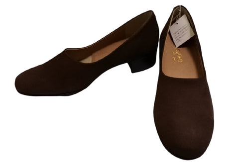 【…AShiOtO AP1135 ダークブラウンヌバック】超軽量 国産レザーパンプス