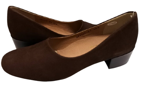 【…AShiOtO AP1135 ダークブラウンヌバック】超軽量 国産レザーパンプス