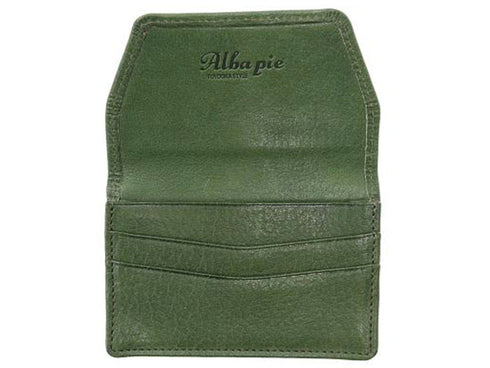 【豊岡財布 足立 AW0401 グリーン】ALBAPIE レッザボタニカ 名刺入れ