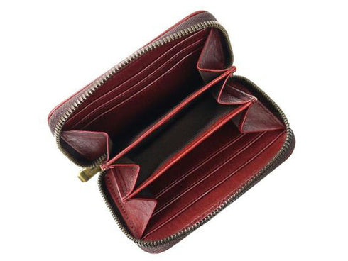 【豊岡財布 足立 AW0402 ワイン】ALBAPIE レッザボタニカ ミニマルチウォレット