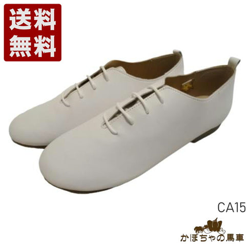 【かぼちゃの馬車CA-15 ホワイト】ころんと靴紐シューズ