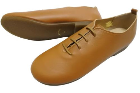 【かぼちゃの馬車CA-150 キャメル】ころんと靴紐シューズ