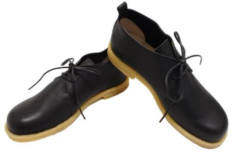 【かぼちゃの馬車 CA-210 ブラック】くたっとやわらか本革靴紐シューズ