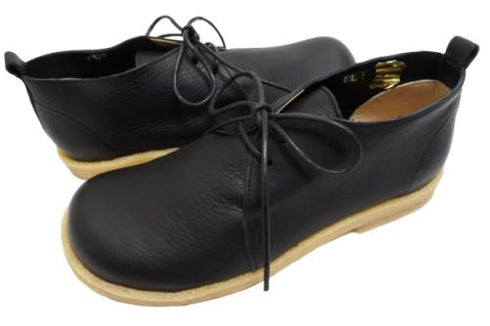 【かぼちゃの馬車 CA-210 ブラック】くたっとやわらか本革靴紐シューズ