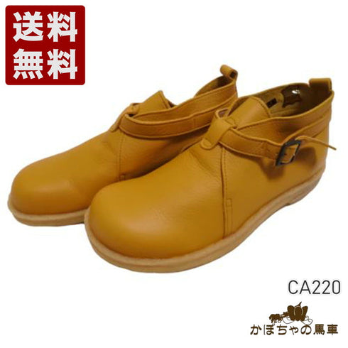 【かぼちゃの馬車 CA220 キャメル】くたっとやわらか本革ベルトストラップシューズ