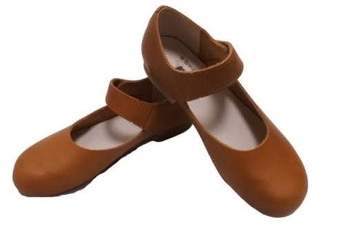 【かぼちゃの馬車 CA-4 キャメル】柔らか本革レザーストラップシューズ