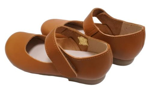 【かぼちゃの馬車 CA-4 キャメル】柔らか本革レザーストラップシューズ