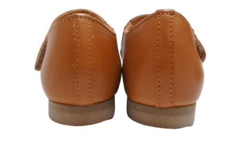 【かぼちゃの馬車 CA-4 キャメル】柔らか本革レザーストラップシューズ