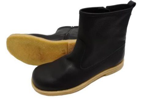 【かぼちゃの馬車 CA-52 ブラック】本革コンフォートサイドジップショートブーツ