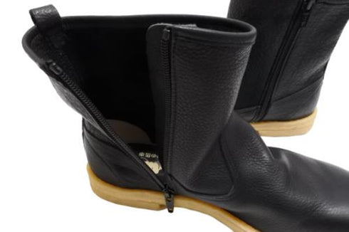 【かぼちゃの馬車 CA-52 ブラック】本革コンフォートサイドジップショートブーツ