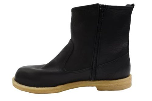 【かぼちゃの馬車 CA-52 ブラック】本革コンフォートサイドジップショートブーツ