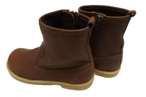 【かぼちゃの馬車 CA-52 ブラウン】本革コンフォートサイドジップショートブーツ