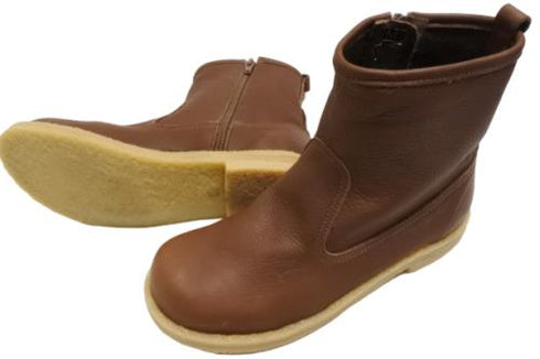 【かぼちゃの馬車 CA-52 ブラウン】本革コンフォートサイドジップショートブーツ