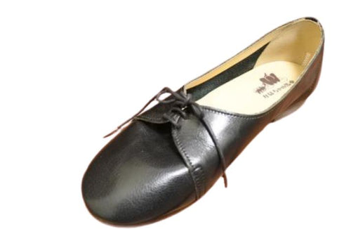 【かぼちゃの馬車 CA-53 ブラック】大人かわいい本革カジュアルフラットシューズ