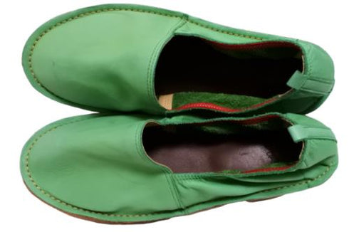 【KOBE DADA CAM-2 グリーン】本革国産コンフォートスリッポン