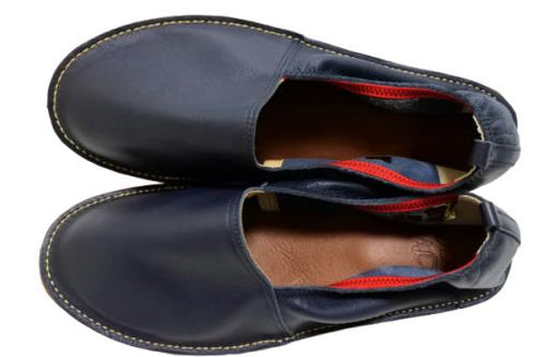 【KOBE DADA CAM-2 ネイビー】本革国産コンフォートスリッポン