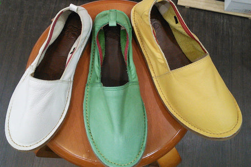 【KOBE DADA CAM-2 イエロー】本革国産コンフォートスリッポン