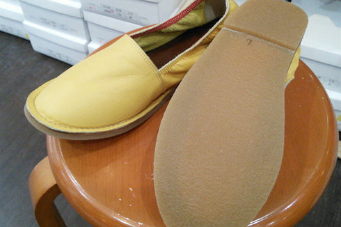 【KOBE DADA CAM-2 イエロー】本革国産コンフォートスリッポン